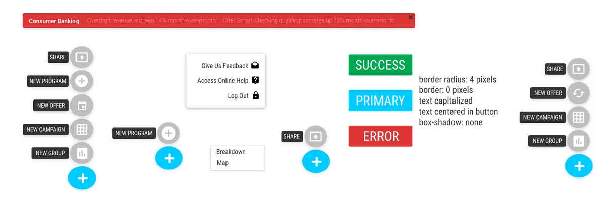 An example of the types of components found in the Customer Engagement App